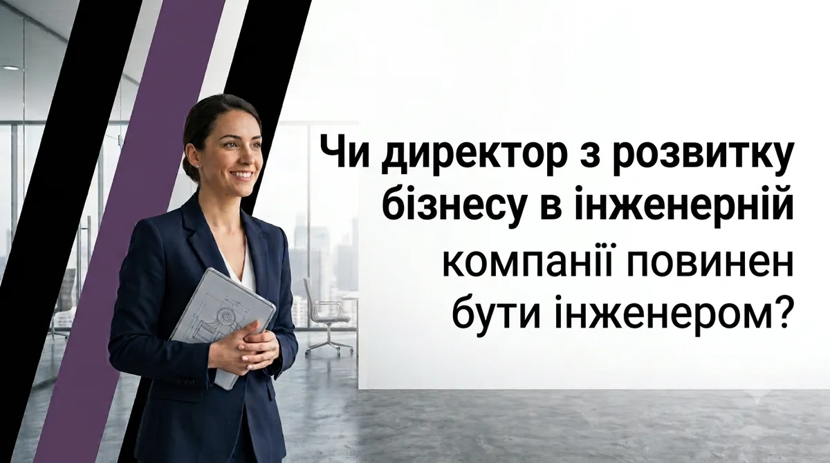 Директор з розвитку бізнесу в інженерній компанії тримає технічну документацію в сучасному офісі