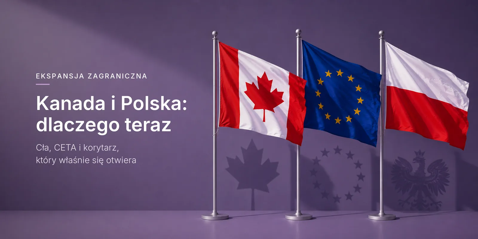 Flagi Kanady, Unii Europejskiej i Polski — wejście polskich firm na rynek kanadyjski